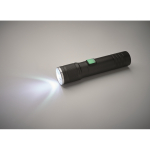 Extendable recycled aluminium torch, 3 light settings, zoom black colour seventh photographic view