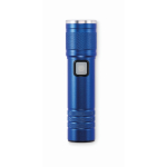 Extendable recycled aluminium torch, 3 light settings, zoom blue colour second view