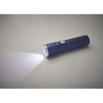 Extendable recycled aluminium torch, 3 light settings, zoom blue colour sixth photographic view