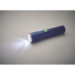 Extendable recycled aluminium torch, 3 light settings, zoom blue colour seventh photographic view