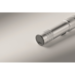 Extendable recycled aluminium torch, 3 light settings, zoom matt silver colour fifth photographic view