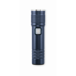 Extendable recycled aluminium torch, 3 light settings, zoom navy-blue colour second view