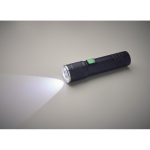 Extendable recycled aluminium torch, 3 light settings, zoom navy-blue colour sixth photographic view
