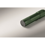 Extendable recycled aluminium torch, 3 light settings, zoom dark green colour fifth photographic view
