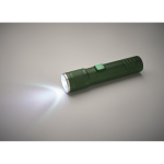 Extendable recycled aluminium torch, 3 light settings, zoom dark green colour seventh photographic view