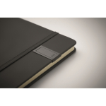 Black hardcover notebook, USB memory included, A5, ruled pages black colour third photographic view