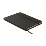 Black hardcover notebook, USB memory included, A5, ruled pages black colour sixth view