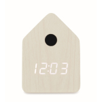 Small birdhouse-shaped desk clock, with alarm white colour second view