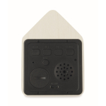 Small birdhouse-shaped desk clock, with alarm white colour third view