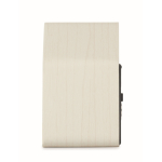 Small birdhouse-shaped desk clock, with alarm white colour fourth view