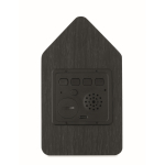 Birdhouse-shaped alarm clock, white LED screen black colour third view