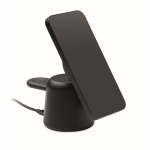 Charging base, phone and Apple® watch, mobile stand black colour third view