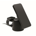 Charging base, phone and Apple® watch, mobile stand black colour fourth view