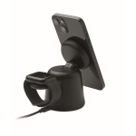 Charging base, phone and Apple® watch, mobile stand black colour fifth view