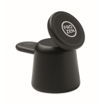 Charging base, phone and Apple® watch, mobile stand black colour main view