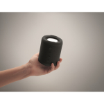 Small wireless speaker, RPET fabric, 3 hrs playtime black colour third photographic view