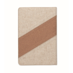Notebook with cork and cotton details, wireless charger, A5 beige colour seventh view