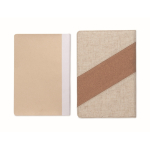 Notebook with cork and cotton details, wireless charger, A5 beige colour eighth view