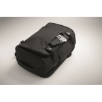 Travel backpack, multiple compartments black colour fifth photographic view