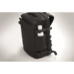 Travel backpack, multiple compartments black colour seventh photographic view