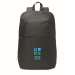 Anti-theft backpack, compartments for laptop and tablet, 15'' black colour view with print area