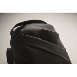 Elegant black synthetic leather shoulder bag, soft touch black colour fourth photographic view