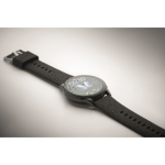 Waterproof wireless smartwatch, silicone strap black colour fifth photographic view