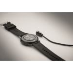 Waterproof wireless smartwatch, silicone strap black colour sixth photographic view
