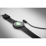 Waterproof wireless smartwatch, silicone strap black colour