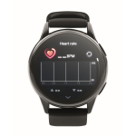 Waterproof wireless smartwatch, silicone strap black colour seventh view