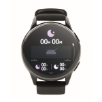 Waterproof wireless smartwatch, silicone strap black colour eighth view