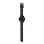 Waterproof wireless smartwatch, silicone strap black colour