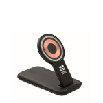 3-in-1 charging base, mobile stand, Apple® compatible black colour view with print area