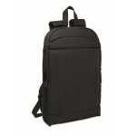 RPET and PU laptop backpack, luggage strap, 16'' black colour