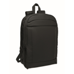 RPET and PU laptop backpack, luggage strap, 16'' black colour second view