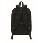 RPET and PU laptop backpack, luggage strap, 16'' black colour fifth view