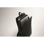 RPET and PU laptop backpack, luggage strap, 16'' black colour eighth photographic view