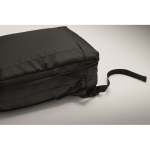 RPET and PU laptop backpack, luggage strap, 16'' black colour photographic view