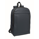 RPET and PU laptop backpack, luggage strap, 16'' blue colour second view