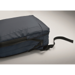 RPET and PU laptop backpack, luggage strap, 16'' blue colour photographic view