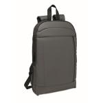 RPET and PU laptop backpack, luggage strap, 16'' dark grey colour
