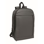RPET and PU laptop backpack, luggage strap, 16'' dark grey colour second view