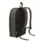 RPET and PU laptop backpack, luggage strap, 16'' dark grey colour fourth view