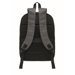 RPET and PU laptop backpack, luggage strap, 16'' dark grey colour fifth view