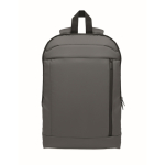RPET and PU laptop backpack, luggage strap, 16'' dark grey colour sixth view