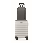 RPET and PU laptop backpack, luggage strap, 16'' dark grey colour