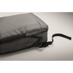 RPET and PU laptop backpack, luggage strap, 16'' dark grey colour photographic view