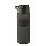 RPET bottle, flip lid, straw included, 500 ml black colour