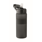 RPET bottle, flip lid, straw included, 500 ml black colour second view