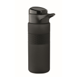 RPET bottle, flip lid, straw included, 500 ml black colour third view